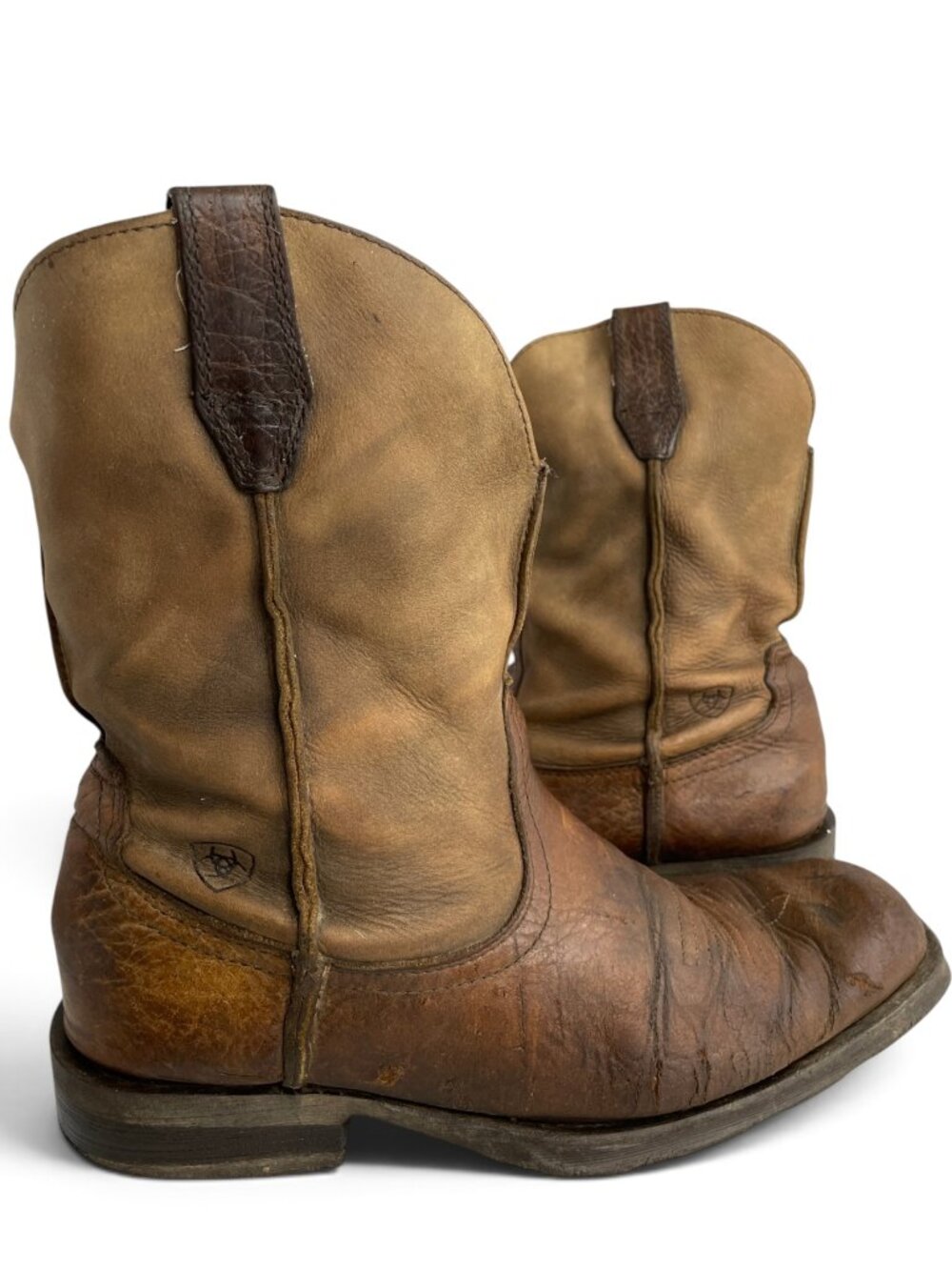 Ariat Rambler Western Brown Leather Wide Square Toe Cowboy Boots Men's 10 EE